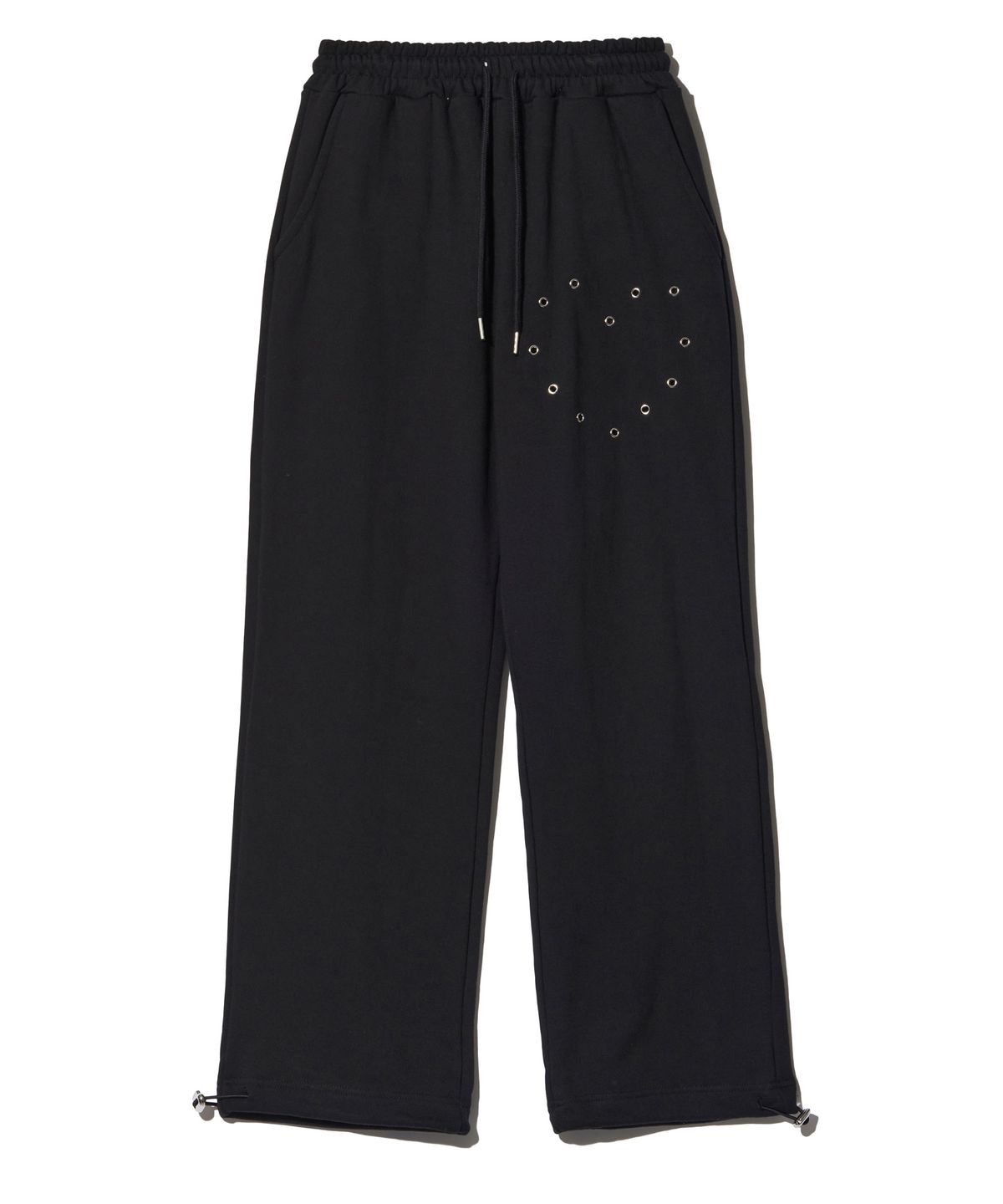 피스메이커(PIECE MAKER) HEART EYELET SWEAT PANTS (BLACK)