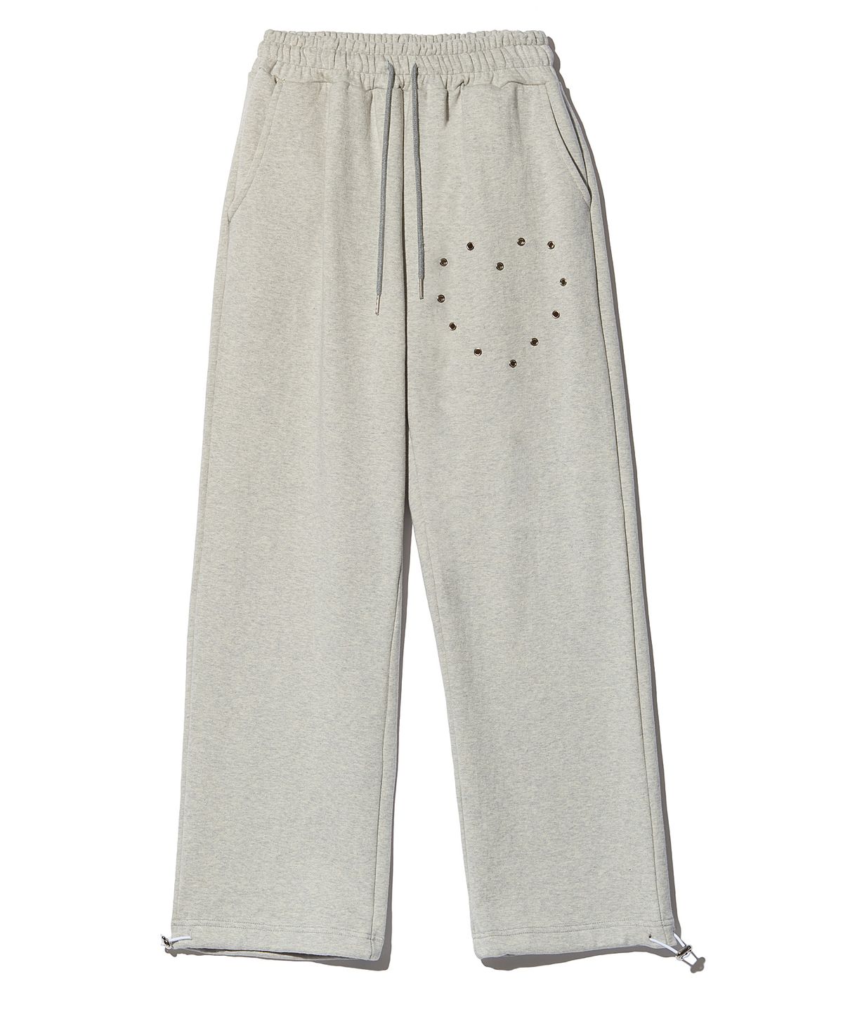 피스메이커(PIECE MAKER) HEART EYELET SWEAT PANTS (GREY)