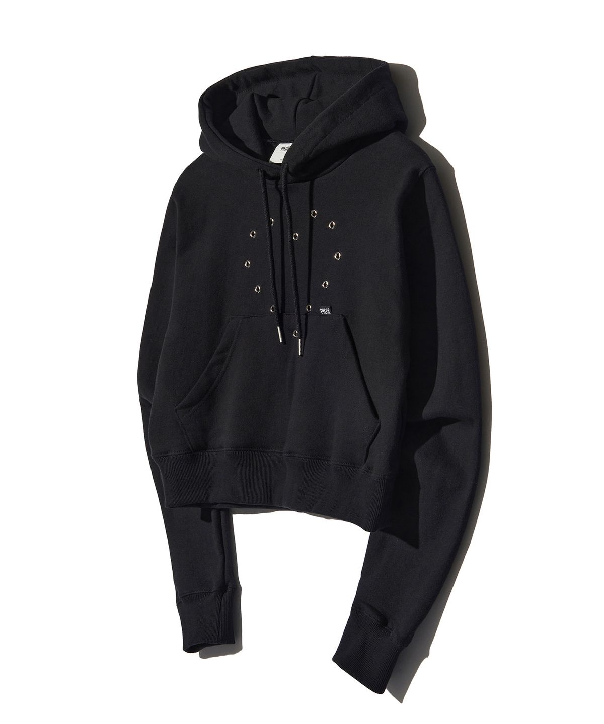 피스메이커(PIECE MAKER) HEART EYELET HOODIE (BLACK) (2TYPE)
