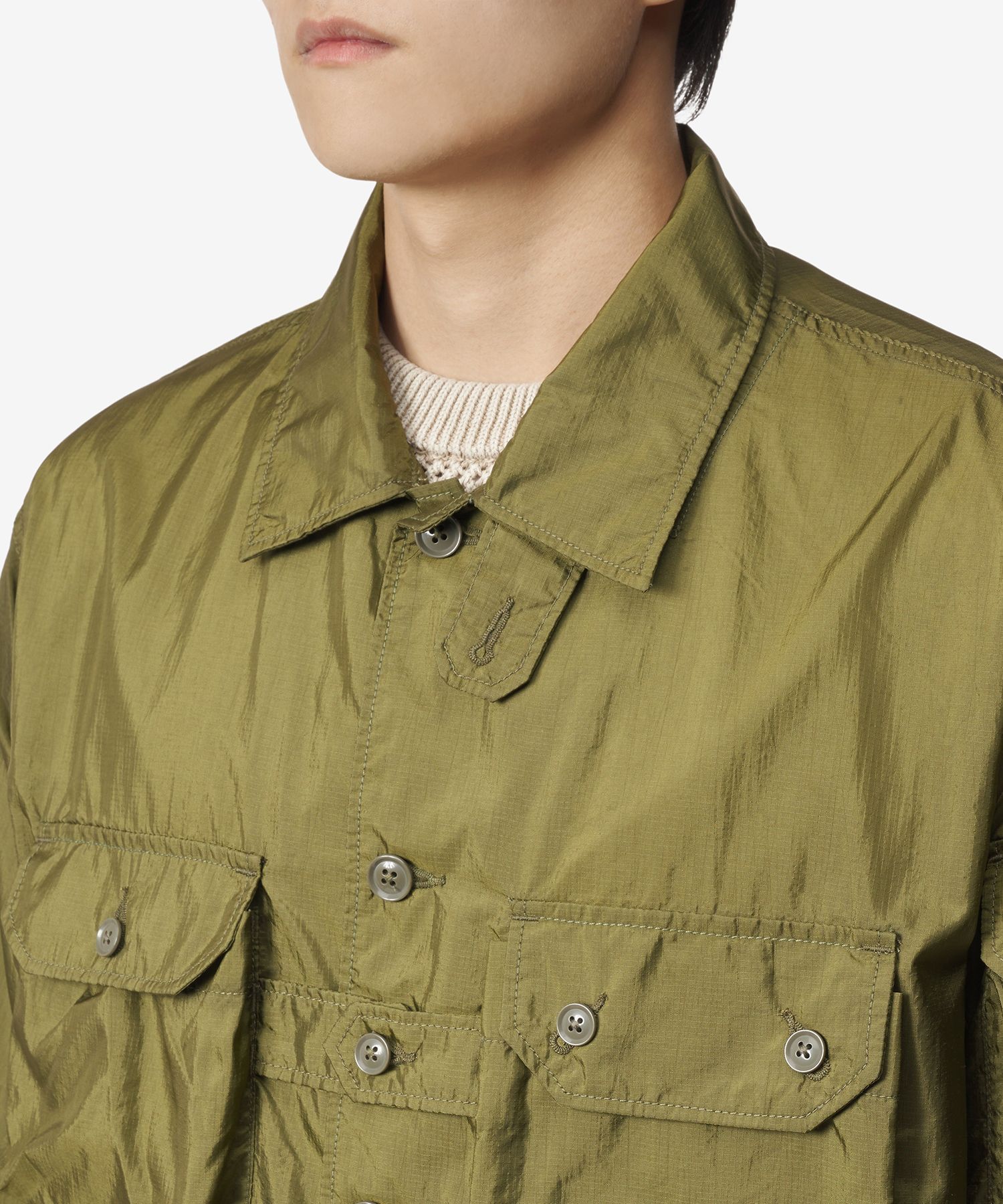 Engineered Garments Explorer Shirt Jacket | Khaki Cotton