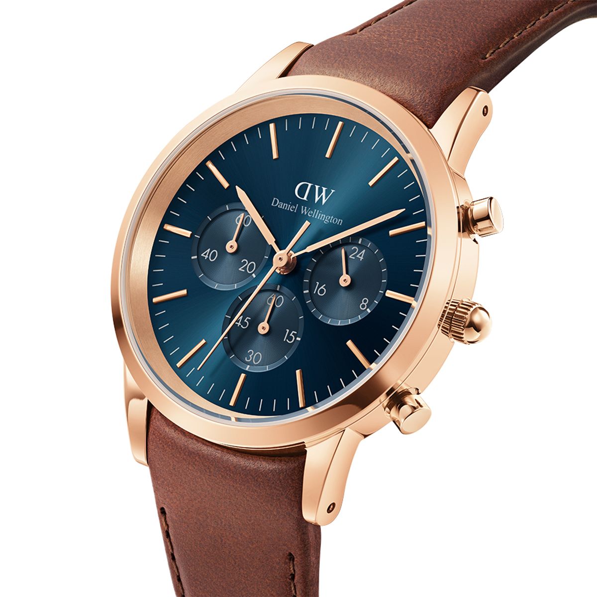 다니엘 웰링턴(DANIEL WELLINGTON) ICONIC CHRONOGRAPH ST MAWES ARCTIC 블루다이얼 남성시계
