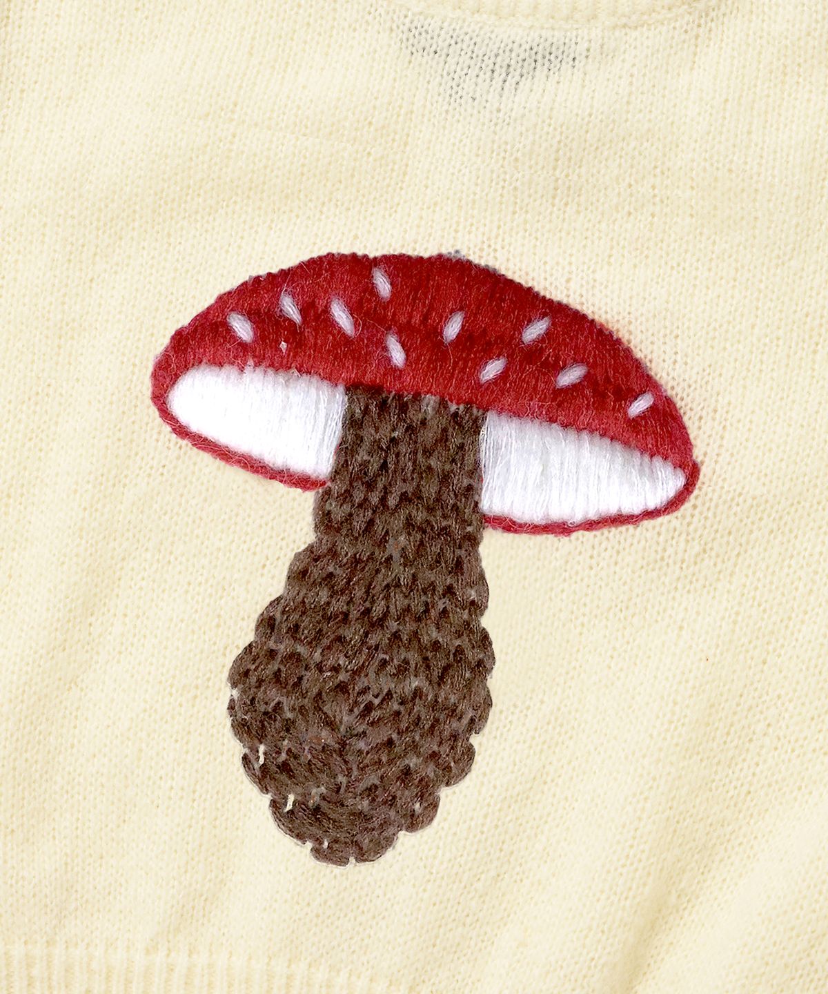 스웨이드(SUADE) MUSHROOM CROP KNIT CREWNECK [IVORY]