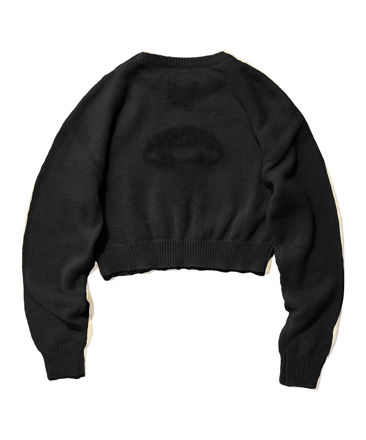 스웨이드(SUADE) MUSHROOM CROP KNIT CREWNECK [BLACK]