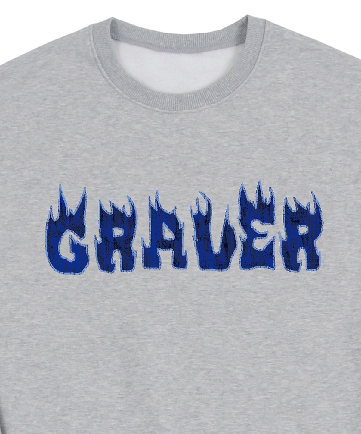 그레이버(GRAVER) [UNISEX]플레임 로고 맨투맨_그레이