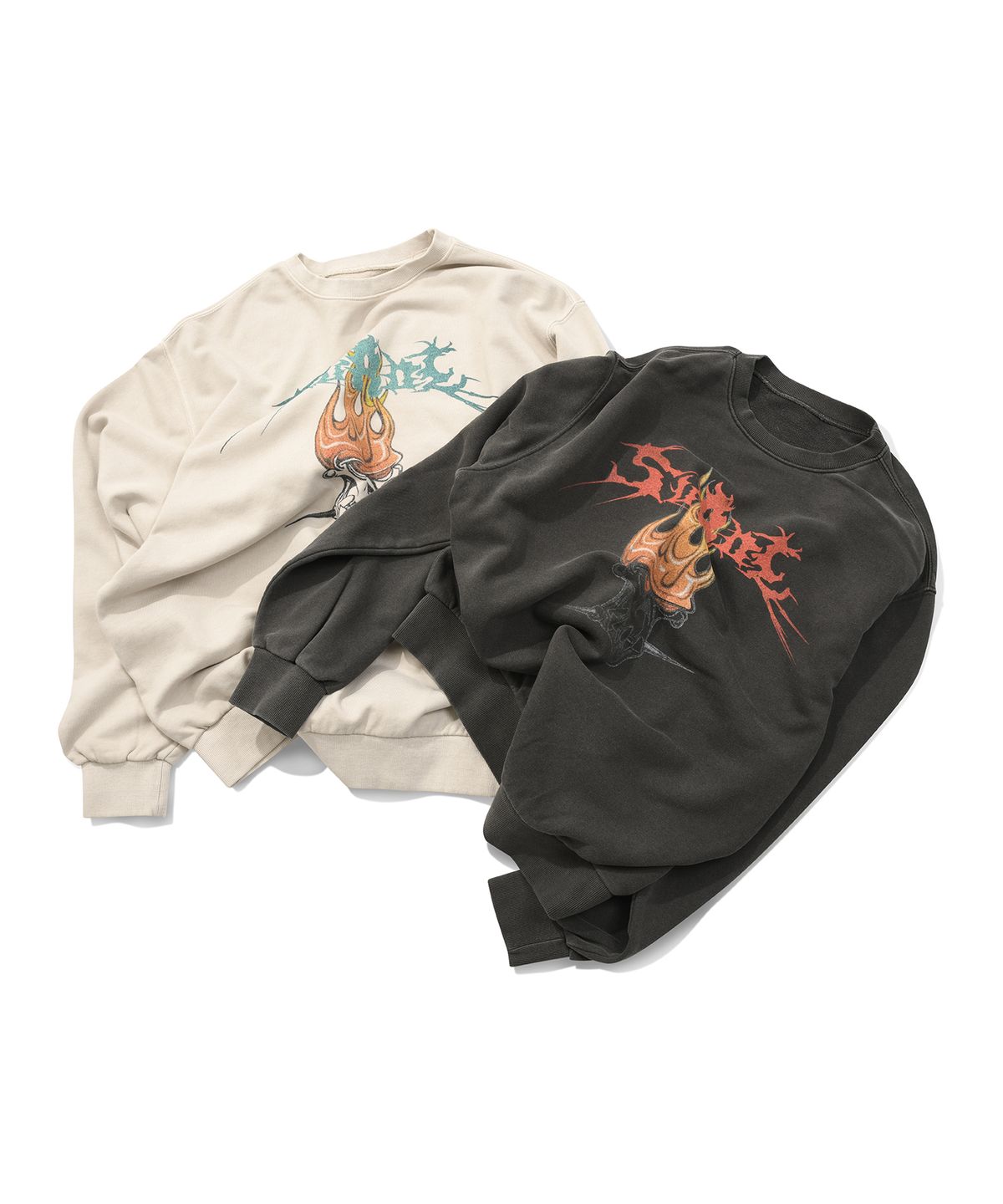 스웨이드(SUADE) ROCK DEAD SKULL CREWNECK [PIGMENT BEIGE]