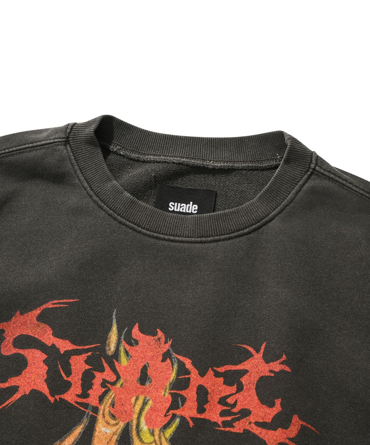 스웨이드(SUADE) ROCK DEAD SKULL CREWNECK [PIGMENT BLACK]