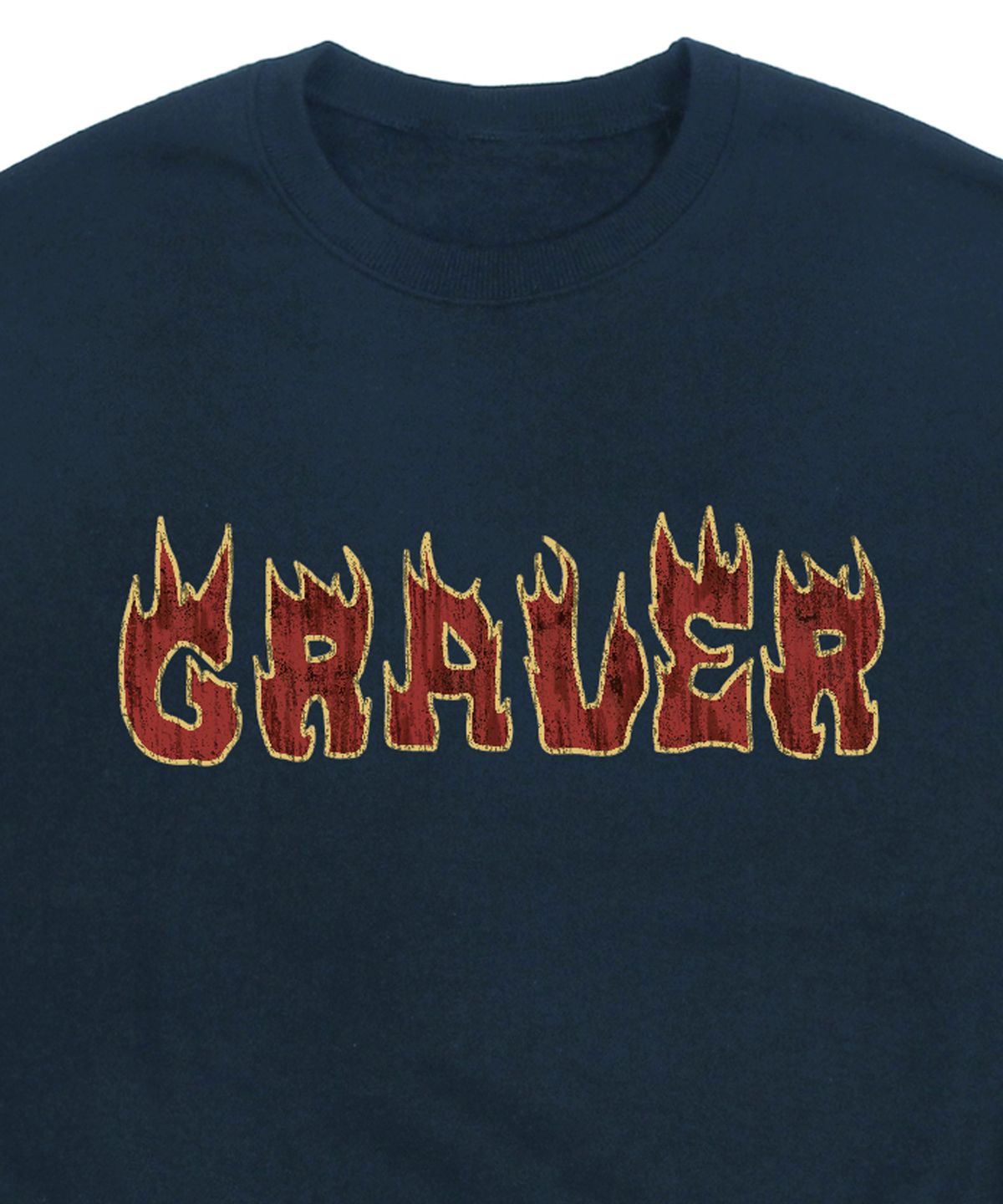 그레이버(GRAVER) [UNISEX]플레임 로고 맨투맨_네이비