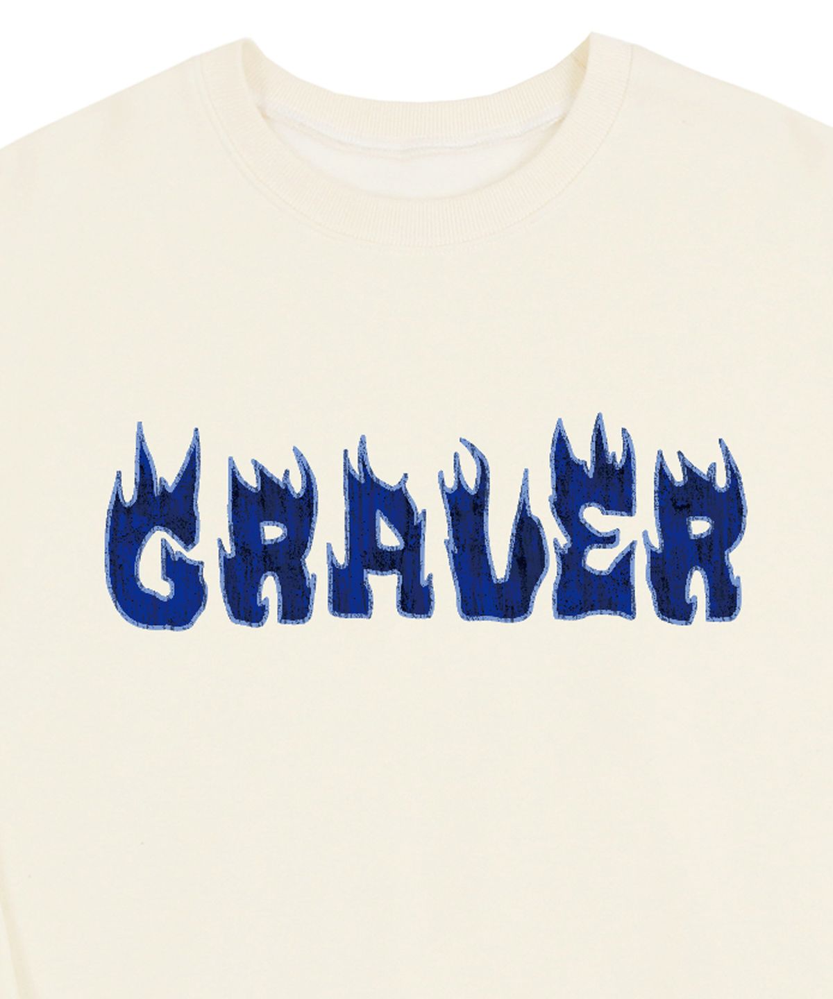 그레이버(GRAVER) [UNISEX]플레임 로고 맨투맨_크림