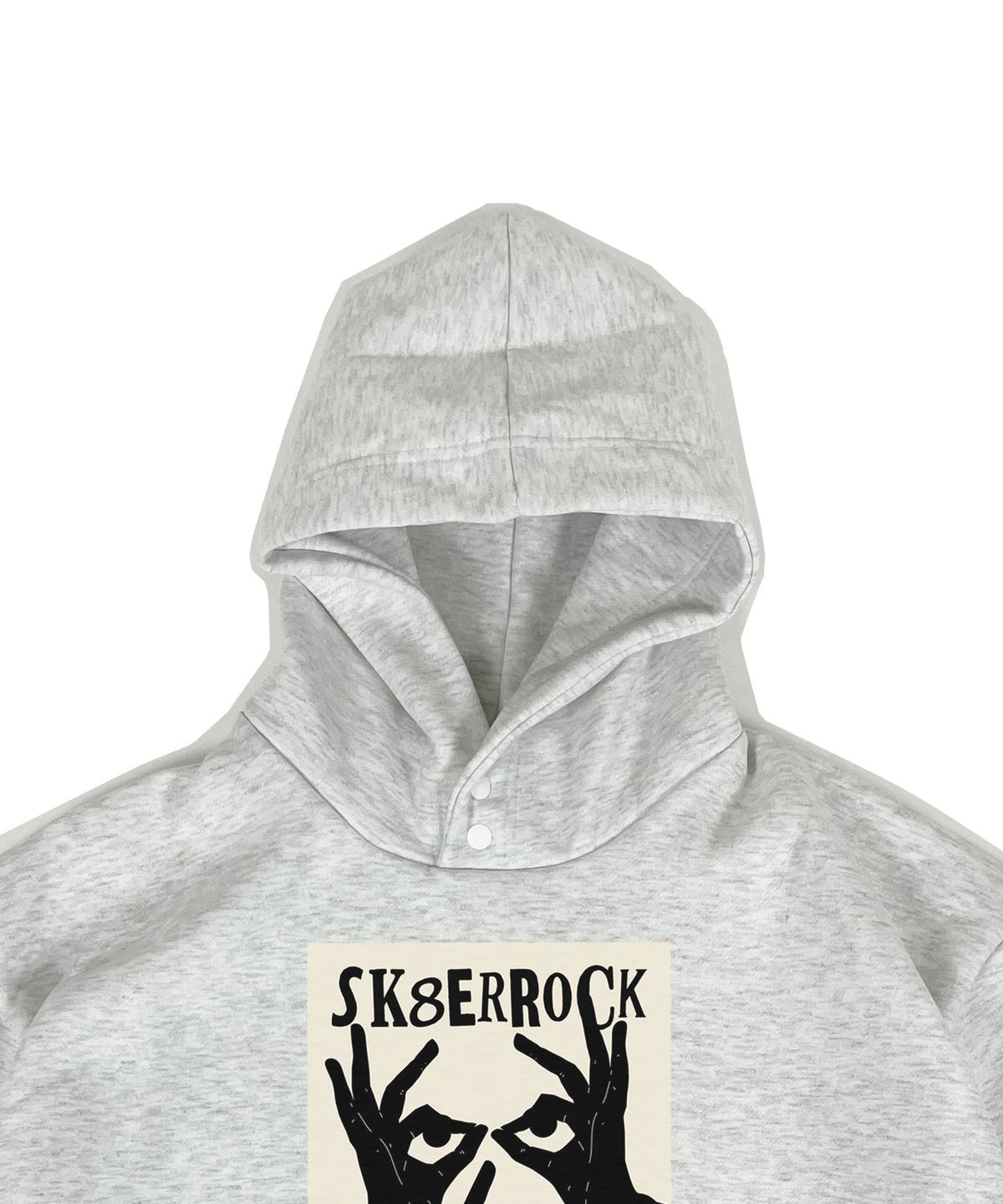 스케이터락(SK8ER ROCK) Shhh Hand Warmer Sweat Hoodie white melange
