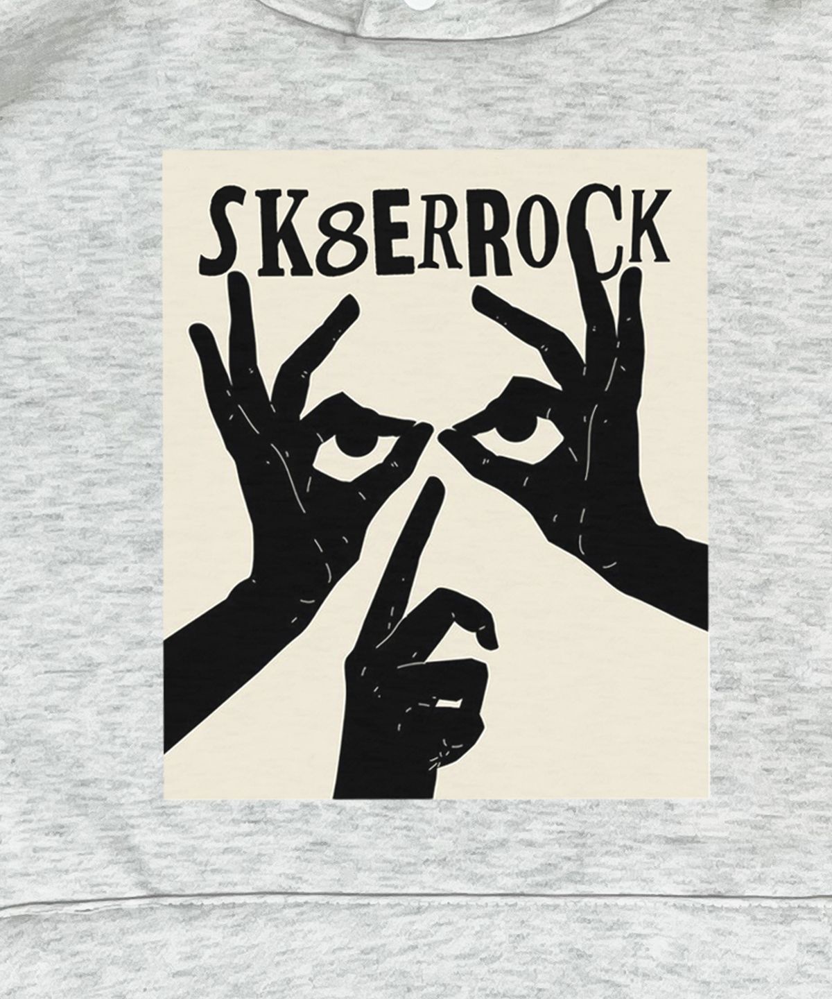 스케이터락(SK8ER ROCK) Shhh Hand Warmer Sweat Hoodie white melange