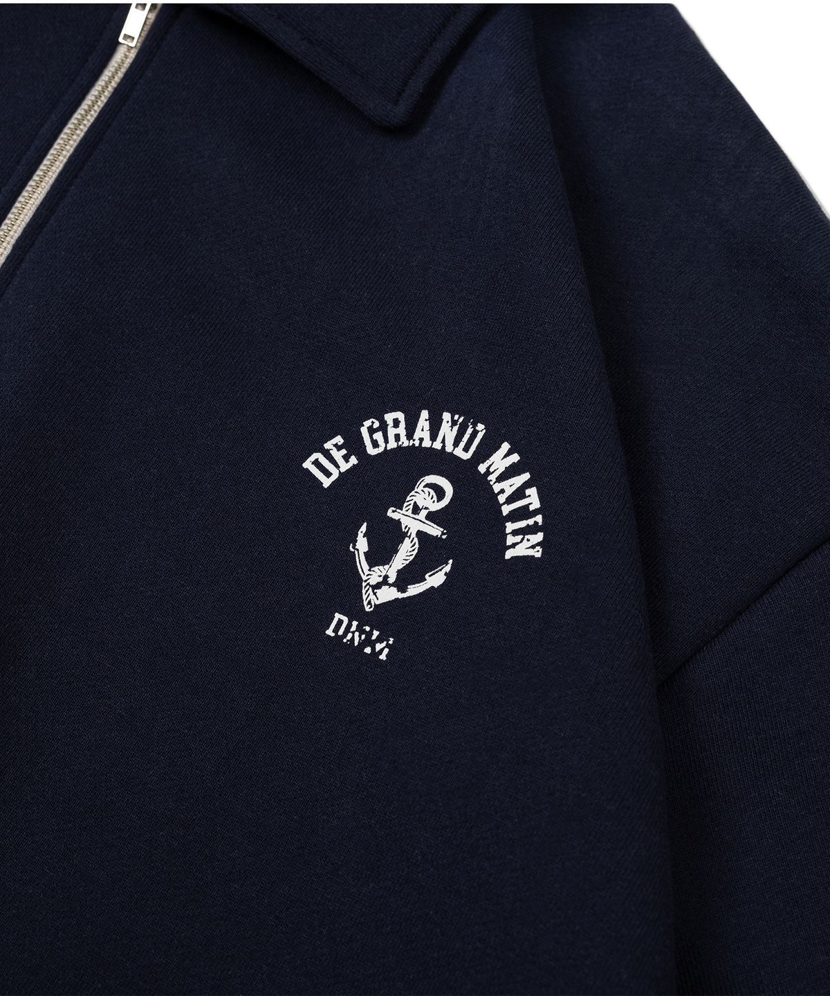 디 그랜드 마틴(DE GRAND MATIN) V.HEAVY HALF ZIP-UP SWEAT LOGO_NAVY