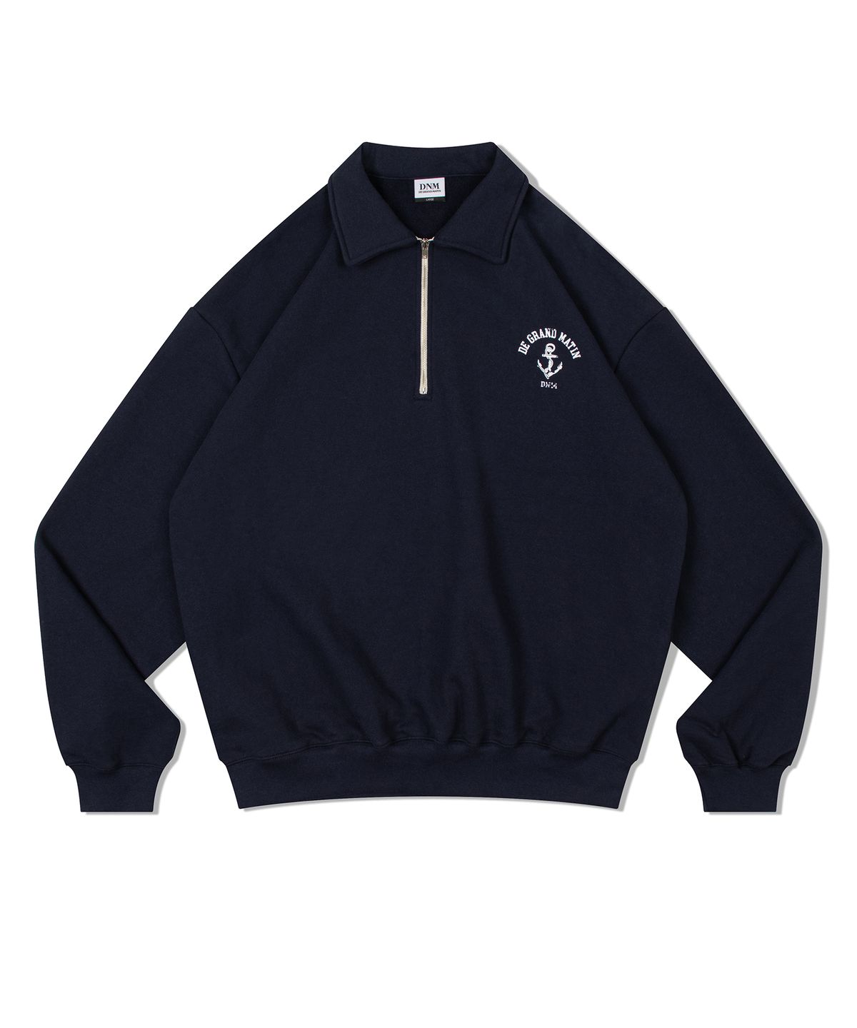 디 그랜드 마틴(DE GRAND MATIN) V.HEAVY HALF ZIP-UP SWEAT LOGO_NAVY