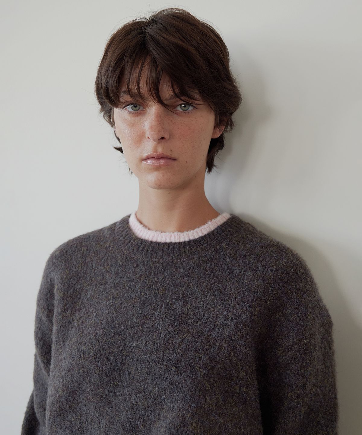 르바(LEVAR) Pullover Round Wool Knit - Multi brown