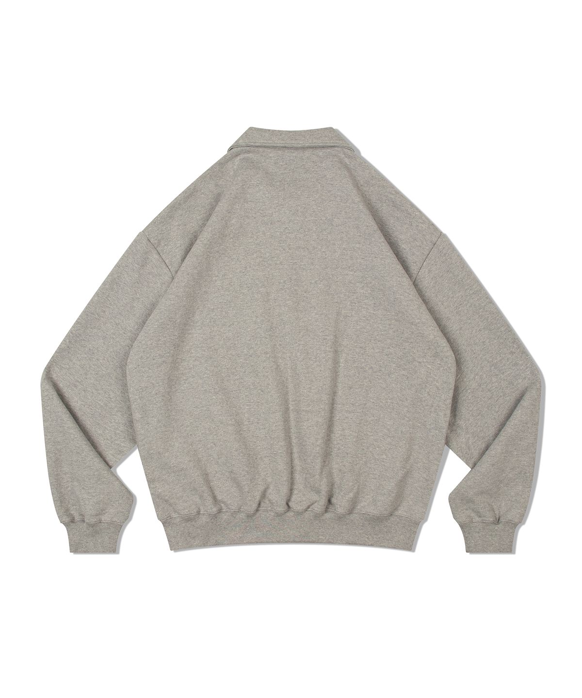 디 그랜드 마틴(DE GRAND MATIN) V.HEAVY HALF ZIP-UP SWEAT LOGO_MELANGE GRAY