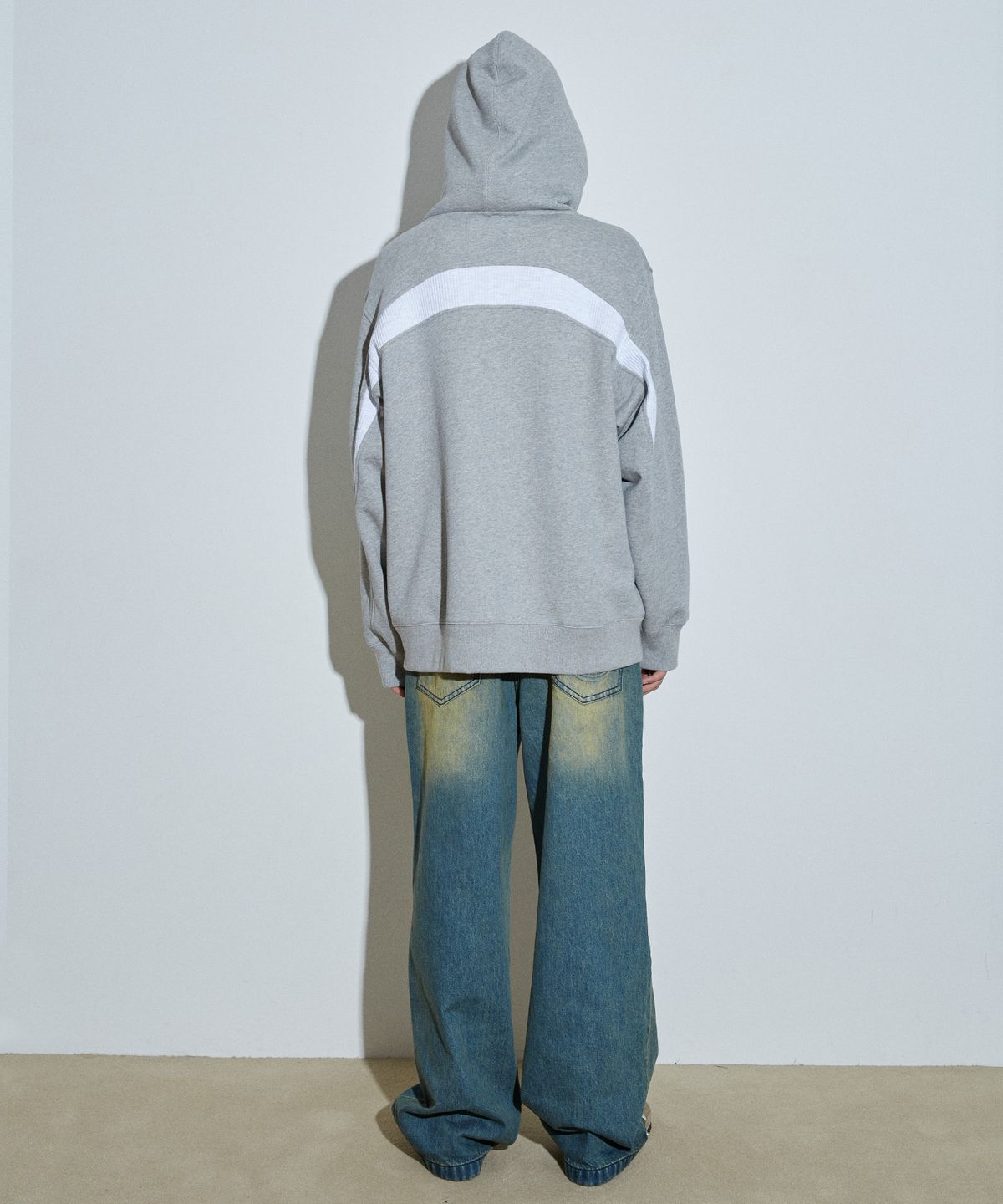 아이돈워너셀(IDWS) Contrast Mix Hoodie Zip-Up Gray