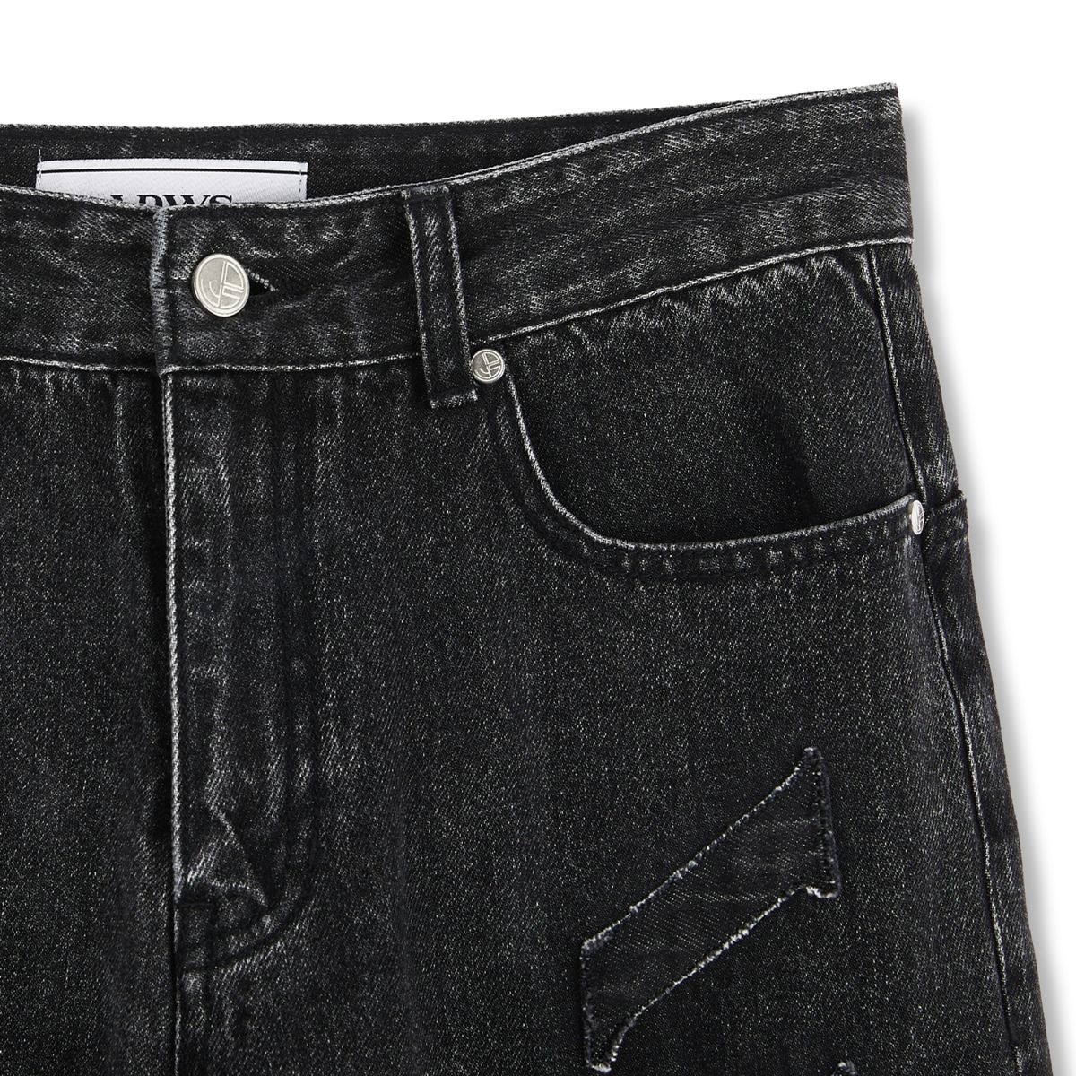 아이돈워너셀(IDWS) Applique Chasser Denim Pants Black