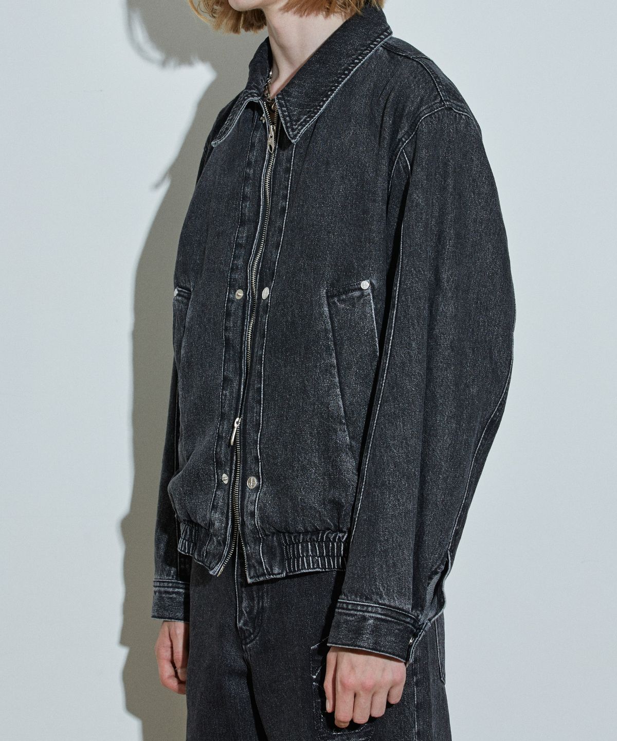 아이돈워너셀(IDWS) Applique Chasser Denim Jacket Black