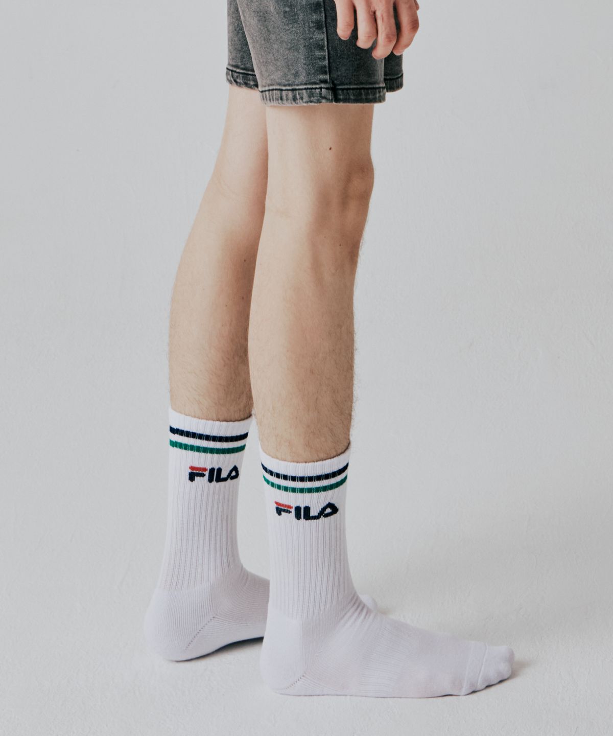 휠라 골프(FILA GOLF) 투 라인 쿠션 크루 5PACK (2colors)