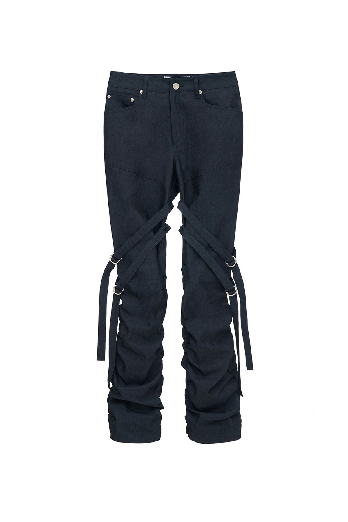 애프터아워즈(AFTERHOURS) DETACHABLE STRAP SHIRRING PANTS (INDIGO BLUE)