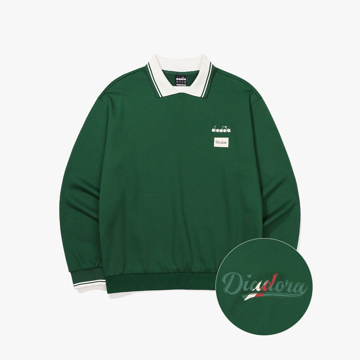 디아도라(diadora) 몬텔로 카라 맨투맨 GREEN