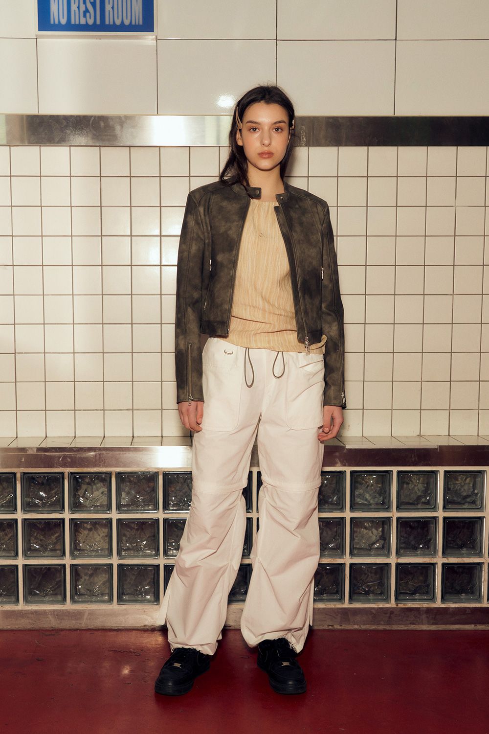 AFTERHOURS ♥ LEATHER BIKER JACKET /追跡付 MUSINSA公式 | AFTERHOURS LEATHER BIKER JACKET (CHARCOAL BROWN)