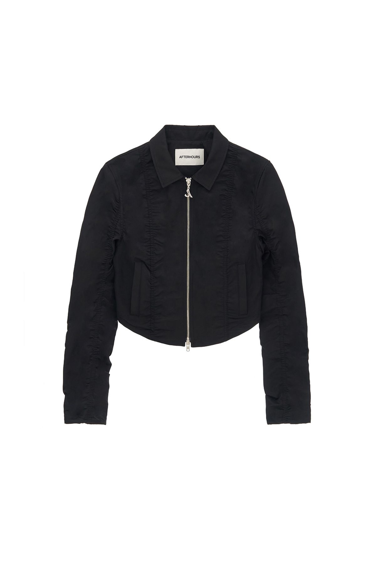 애프터아워즈(AFTERHOURS) RUCHED SHORT JACKET (BLACK)