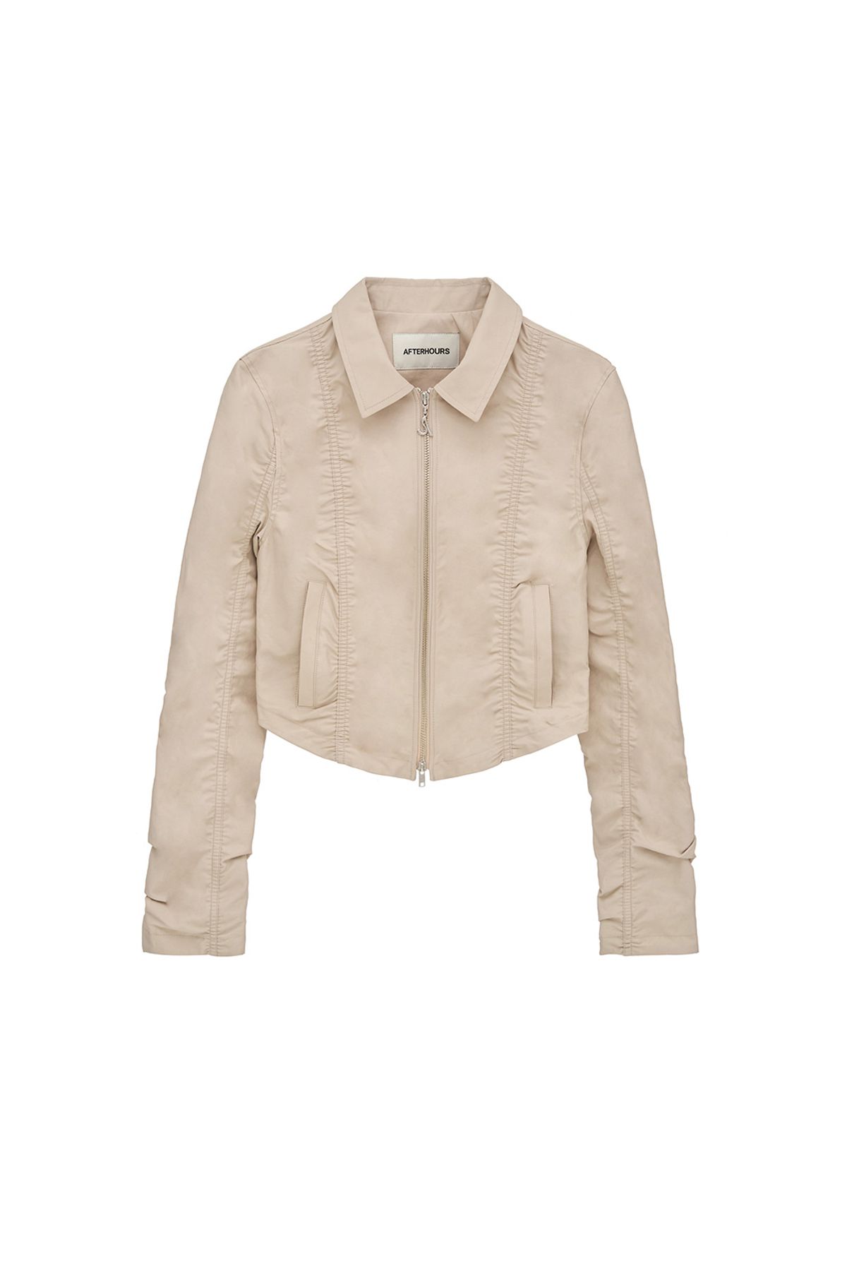 애프터아워즈(AFTERHOURS) RUCHED SHORT JACKET (BEIGE)