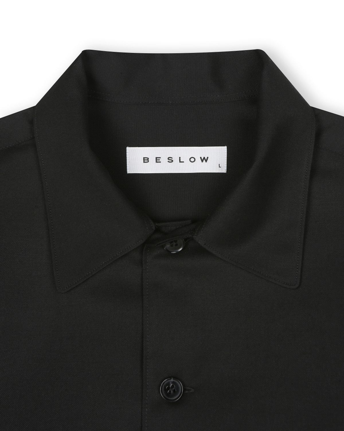 비슬로우(BESLOW) MILITARY CONVERTIBLE COLLAR SHIRTS BLACK