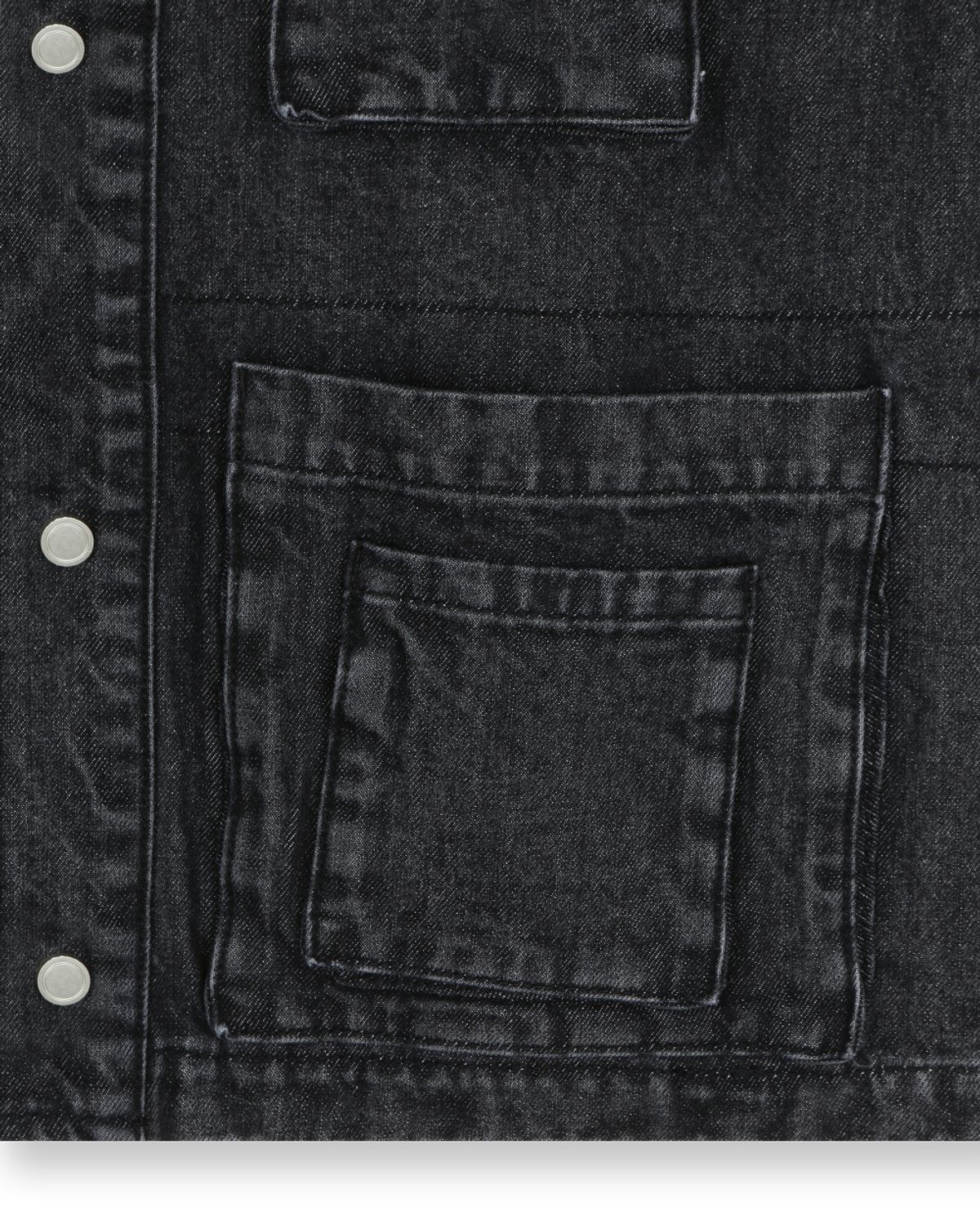 비슬로우(BESLOW) WASHED DENIM MULTI POCKET WORK JACKET BLACK