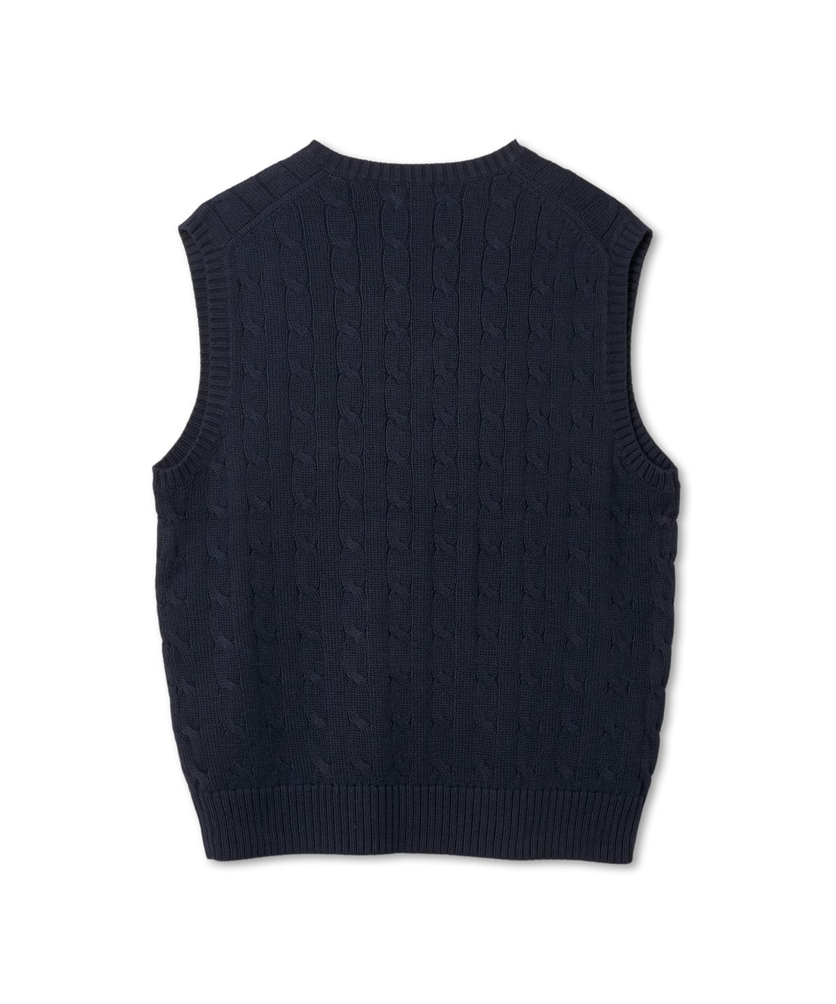 폴로 랄프 로렌(POLO RALPH LAUREN) 케이블 니트 코튼 스웨터 베스트 - 네이비