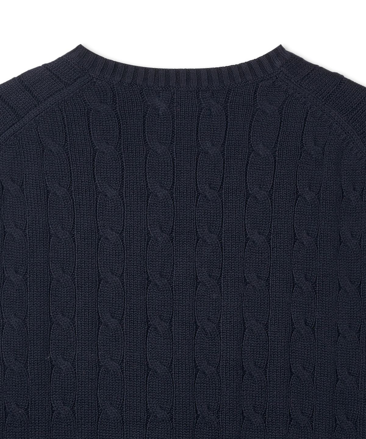 폴로 랄프 로렌(POLO RALPH LAUREN) 케이블 니트 코튼 스웨터 베스트 - 네이비