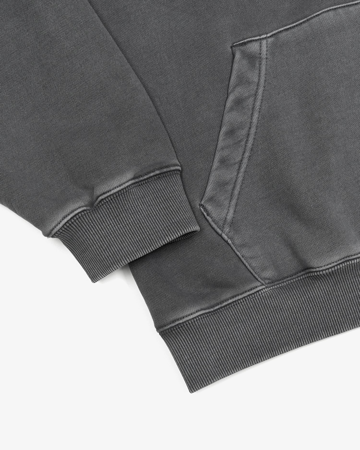 MUSINSA | TOFFEE 2 way pigment sweat hood zip up (CHARCOAL)