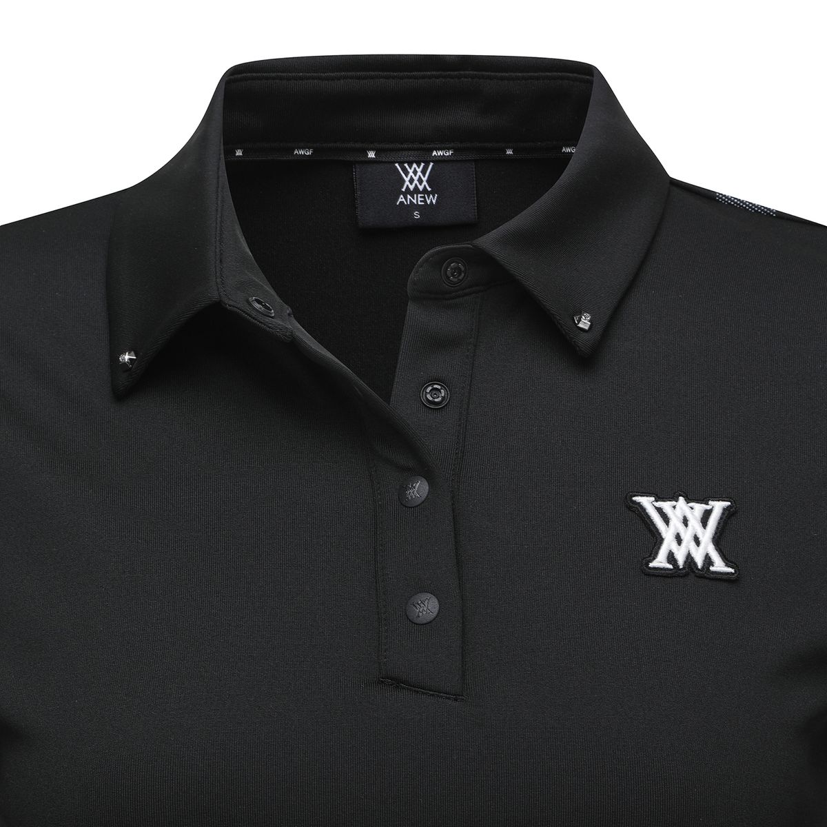 어뉴골프(ANEW GOLF) WOMEN SIGNATURE LOGO LONG T-SHIRT_BK