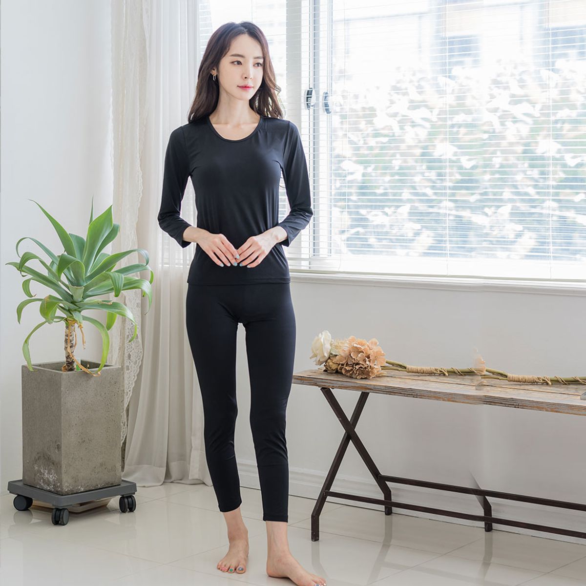 에이원(AONE) [SET] 여성 발열 기모 상하 내의 99003