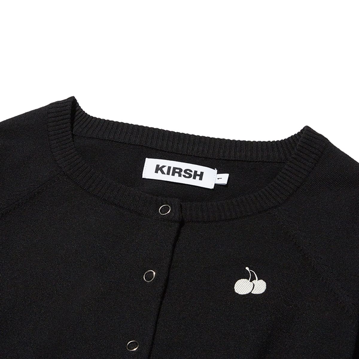 키르시(KIRSH) 모노 체리 크롭 가디건 [블랙]
