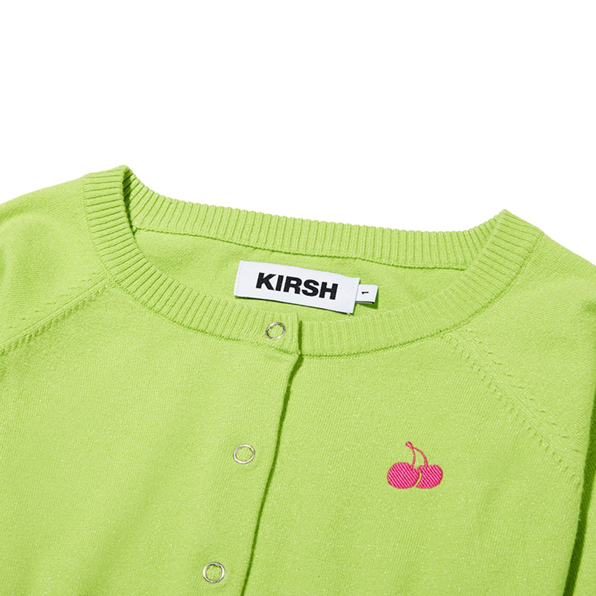 키르시(KIRSH) 모노 체리 크롭 가디건 [라임]