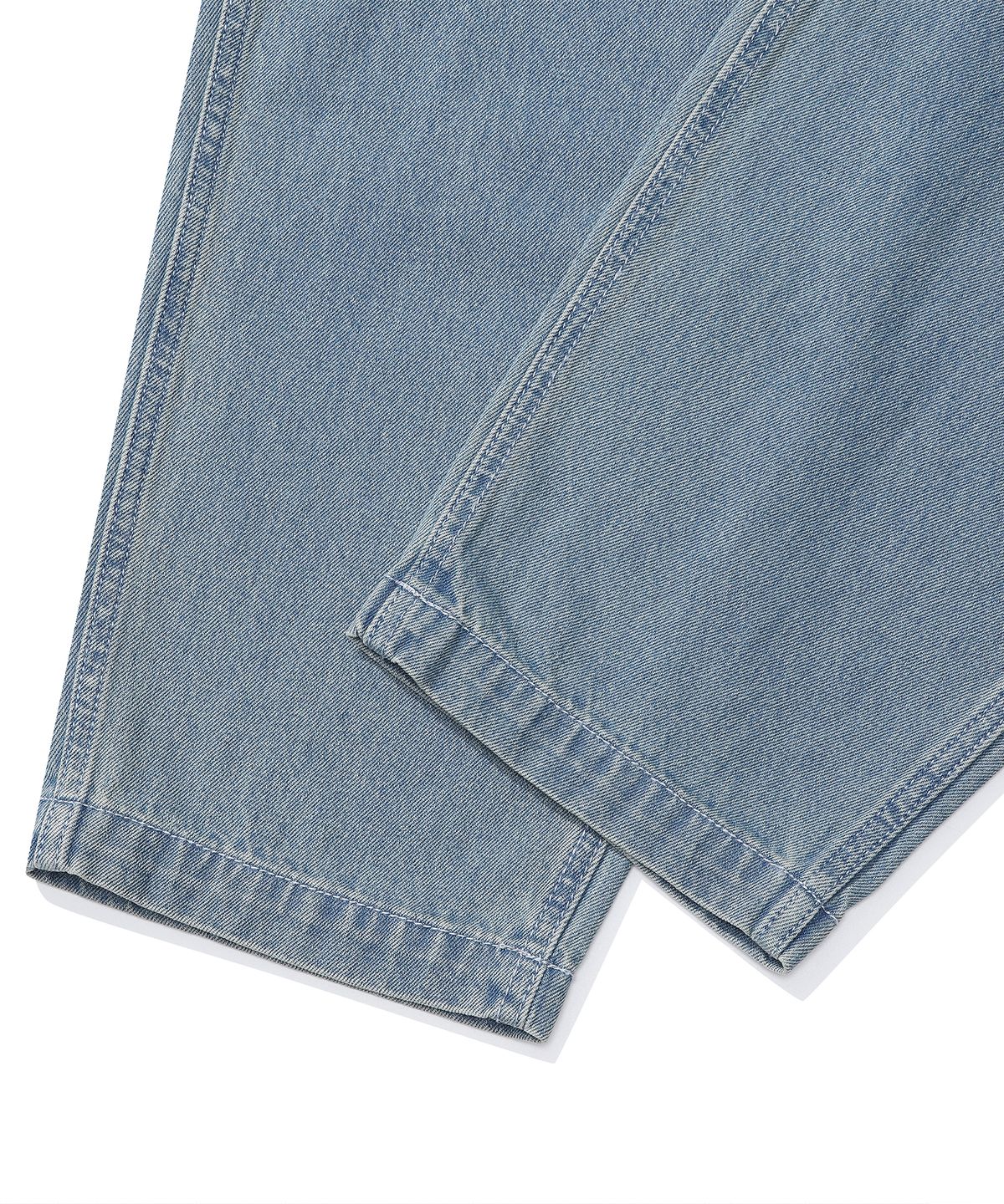 컬럼비아 유니버시티(COLUMBIA UNIVERSITY) M-LABEL LOOSE-FIT DENIM BELTED PANTS 라이트진