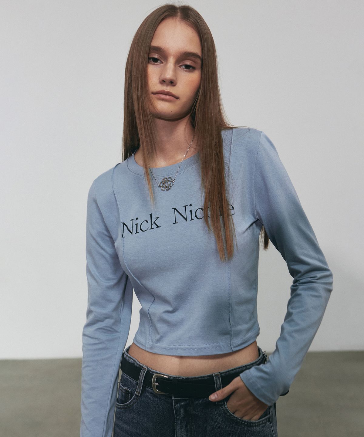 닉앤니콜(NICK&NICOLE) NICOLE PINTUCK LS CROP TOP_6 COLOR