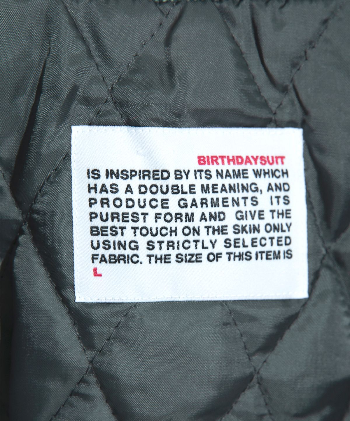 벌스데이수트(BIRTHDAYSUIT) PATENT STADIUM JACKET (SAGE)