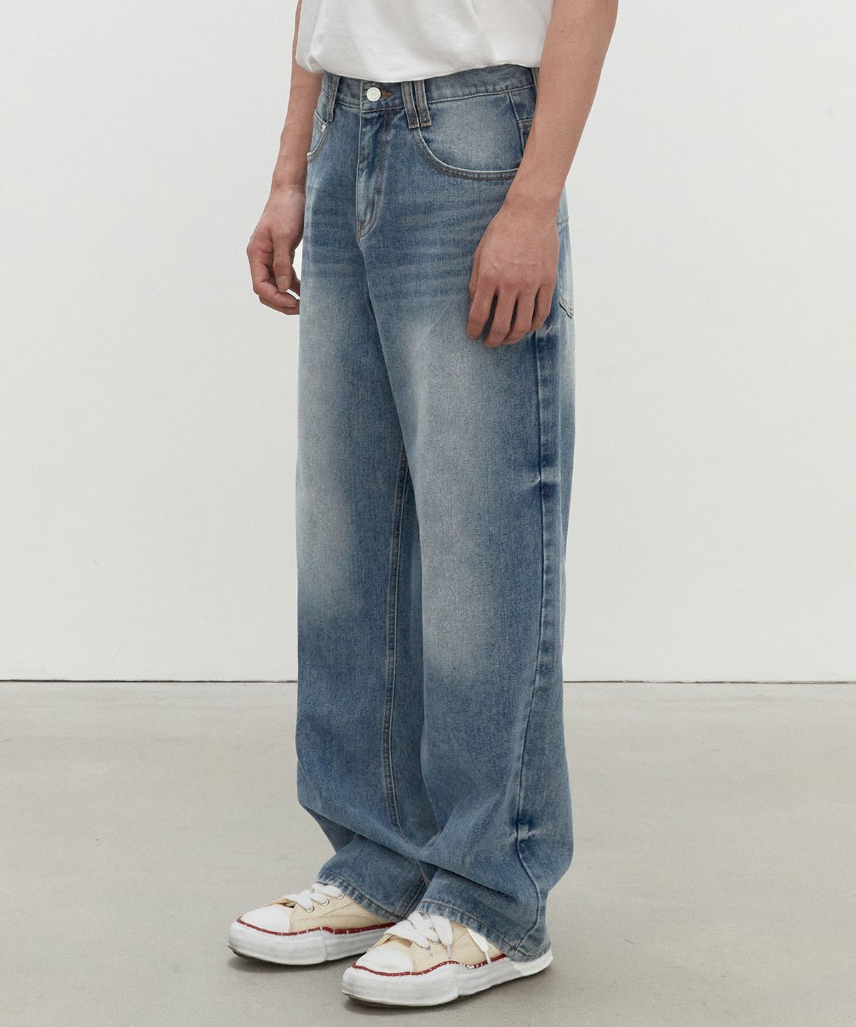 데케트(DECET) Mid Rise Wide Jeans DCPT027HLBlue