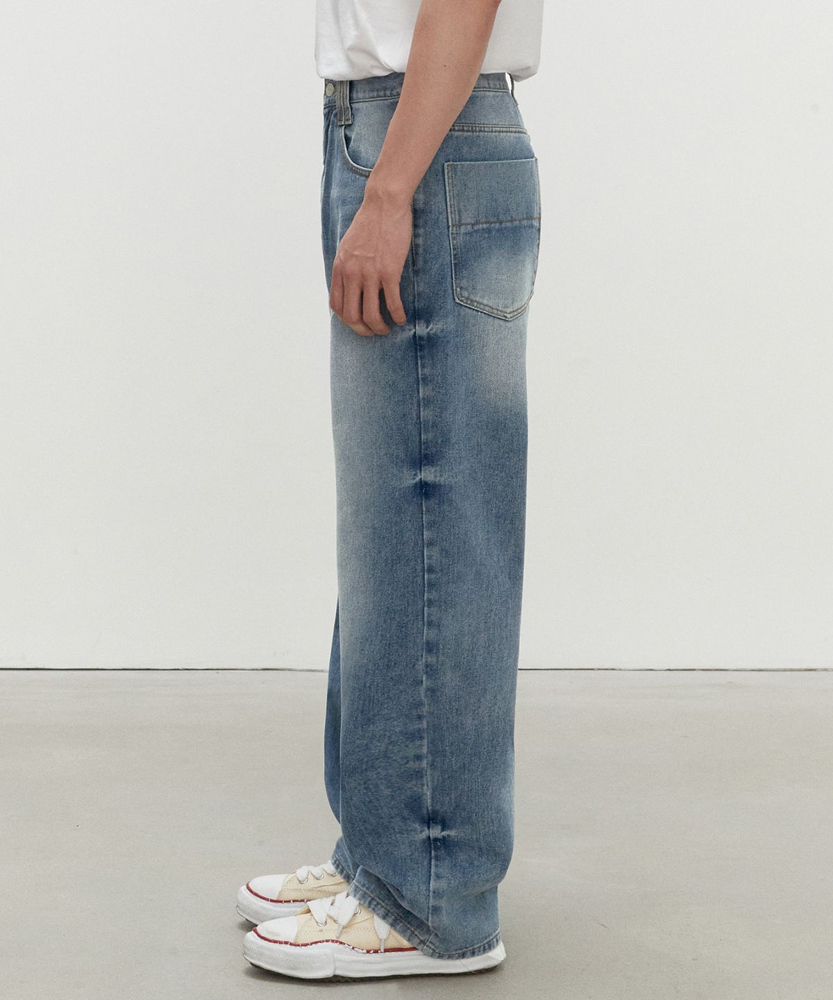 데케트(DECET) Mid Rise Wide Jeans DCPT027HLBlue
