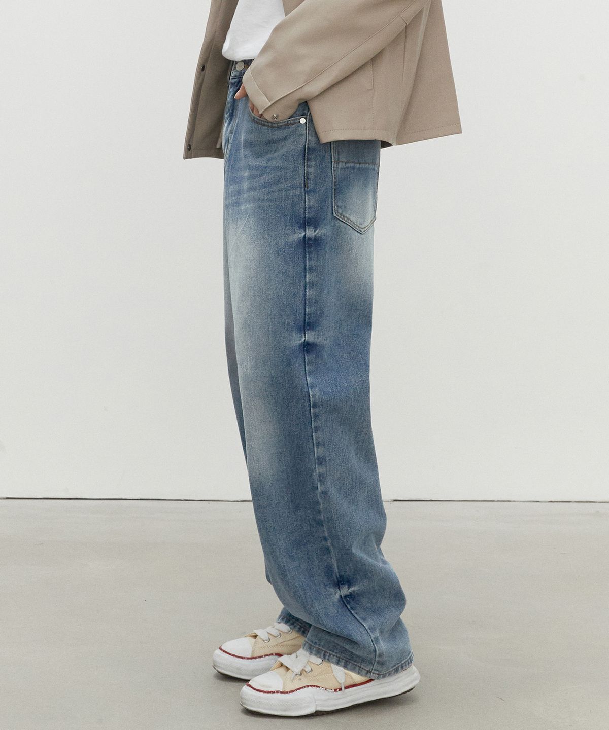 데케트(DECET) Mid Rise Wide Jeans DCPT027HLBlue