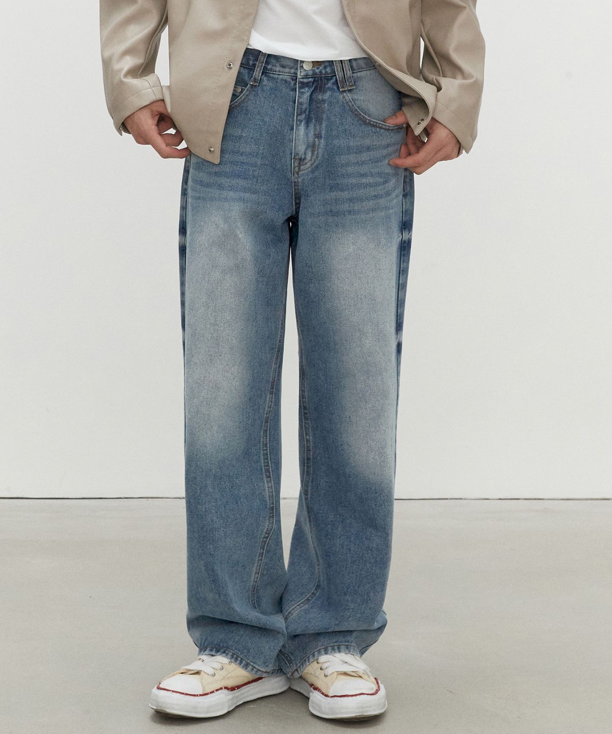 데케트(DECET) Mid Rise Wide Jeans DCPT027HLBlue