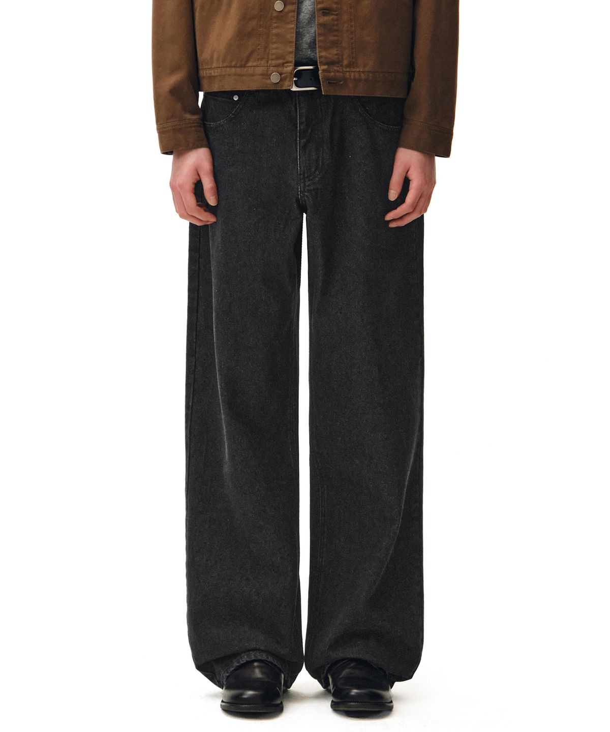 데케트(DECET) Mid Rise Wide Jeans DCPT027STNBlack