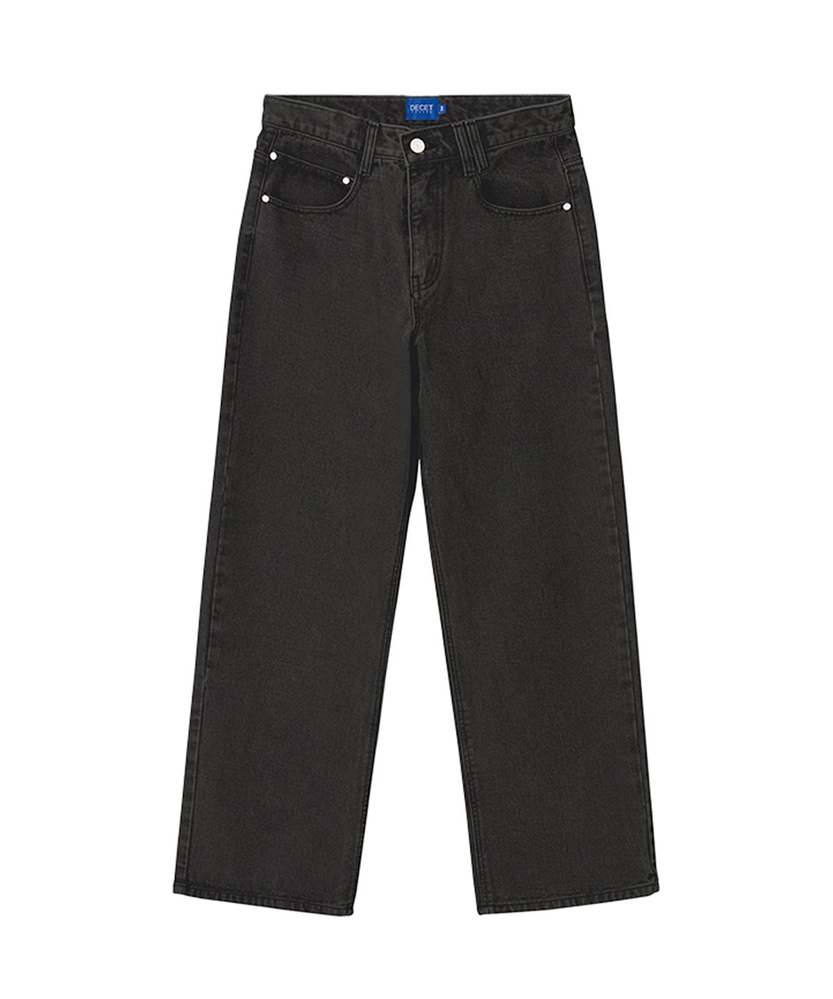 데케트(DECET) Mid Rise Wide Jeans DCPT027STNBlack
