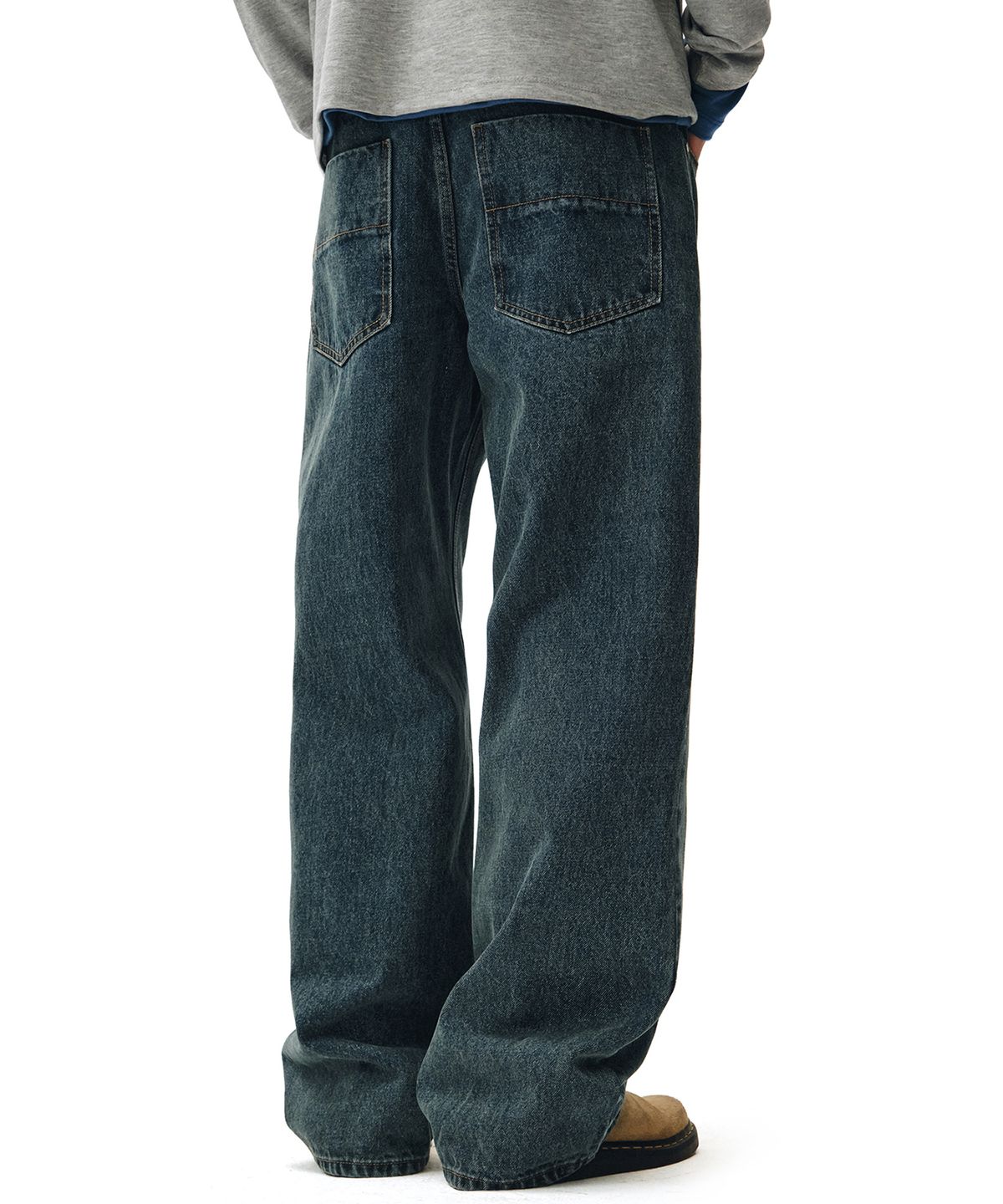 데케트(DECET) Mid Rise Wide Jeans DCPT027STNBlue