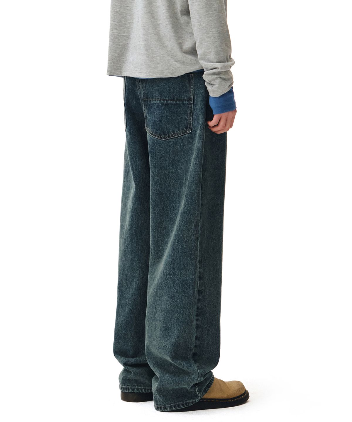 데케트(DECET) Mid Rise Wide Jeans DCPT027STNBlue