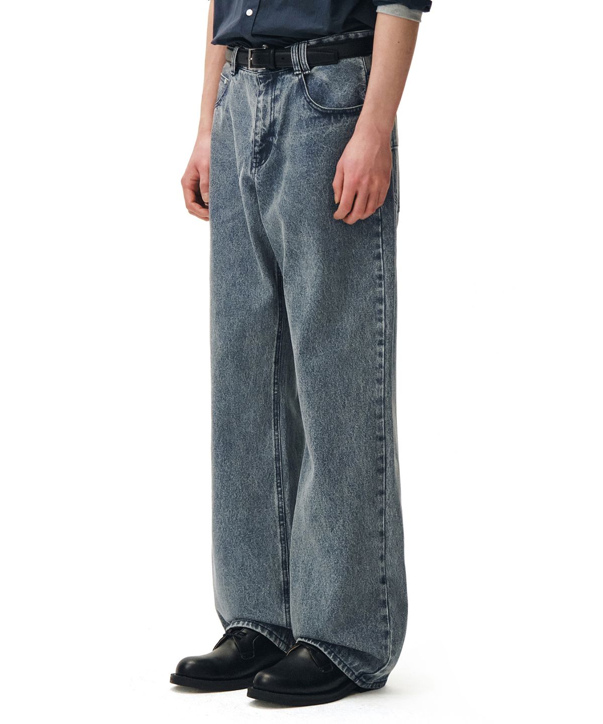 데케트(DECET) Mid Rise Wide Jeans DCPT027STNGRBlue