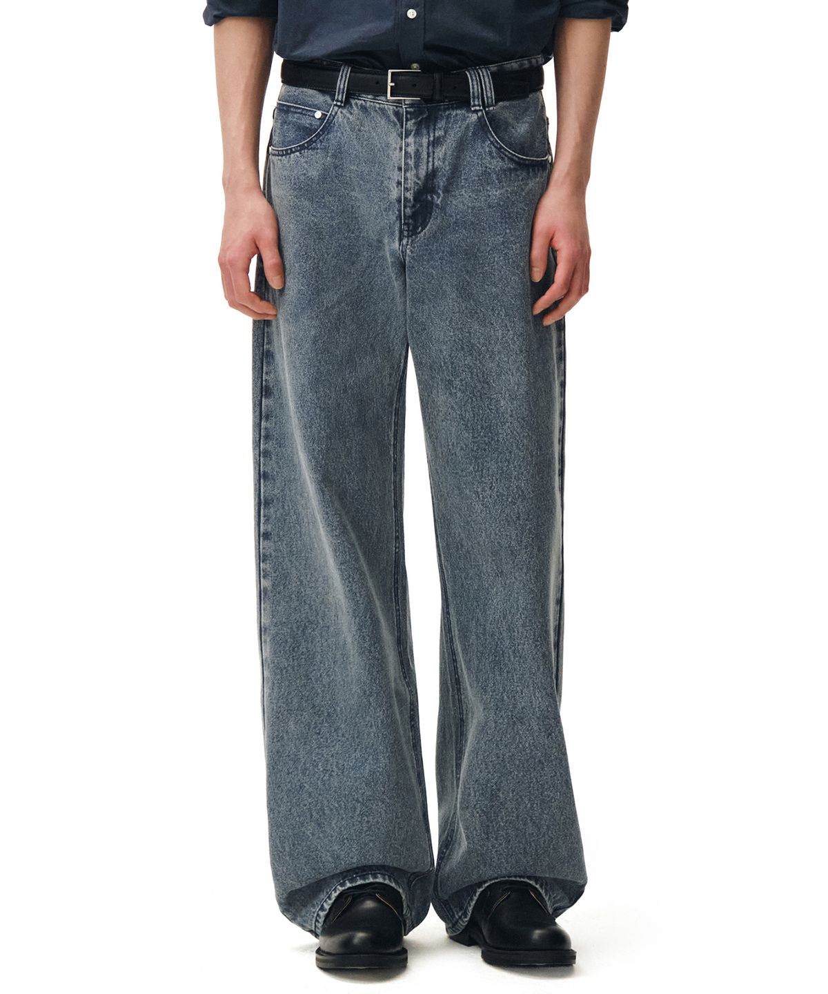 데케트(DECET) Mid Rise Wide Jeans DCPT027STNGRBlue