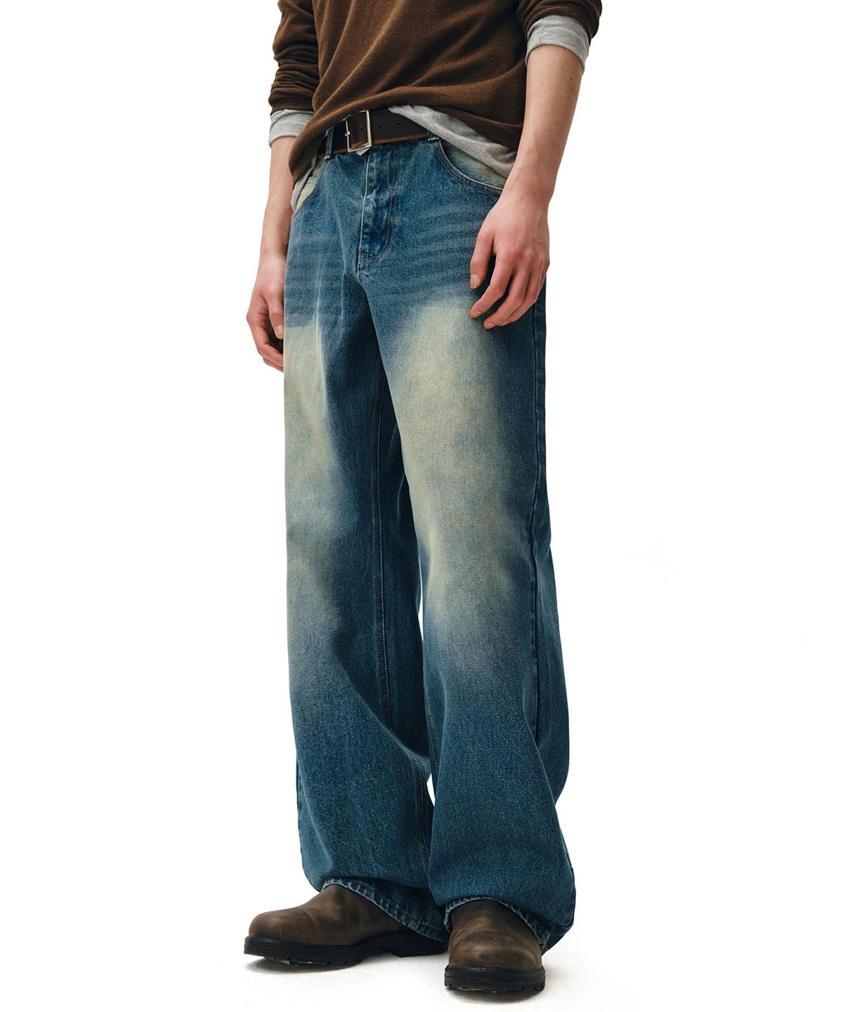 데케트(DECET) Mid Rise Wide Jeans DCPT027GNBlue